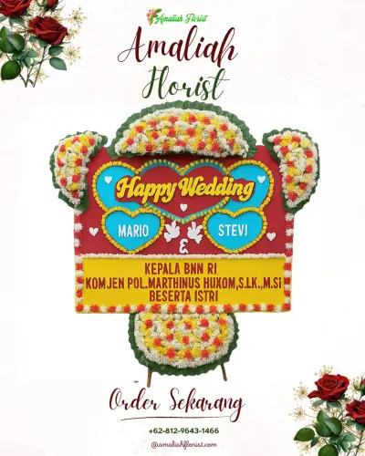Karangan Papan Bunga Pernikahan di Padangan